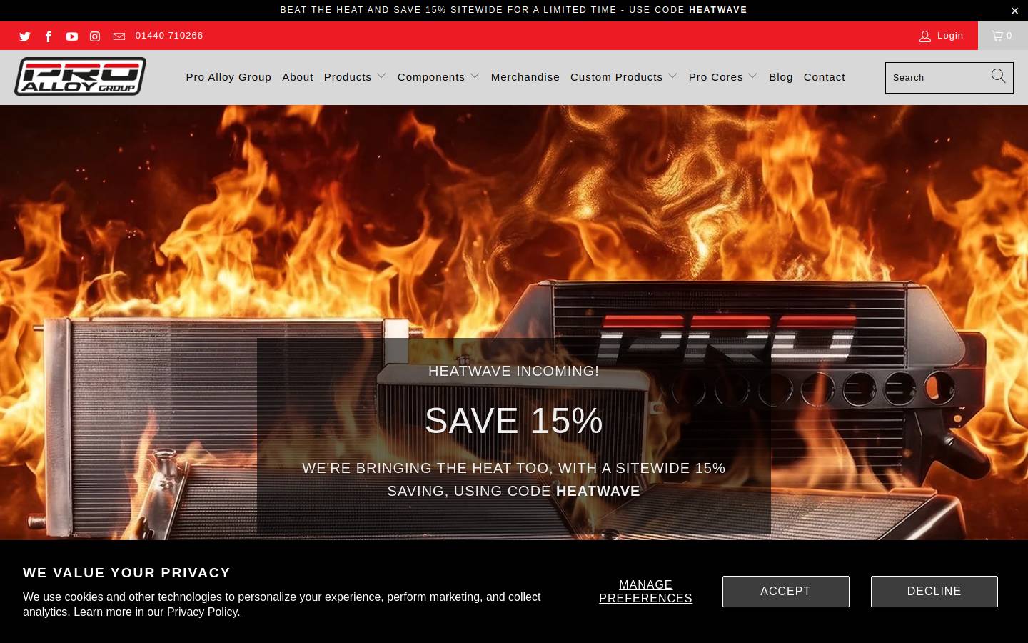 Proalloy homepage screenshot