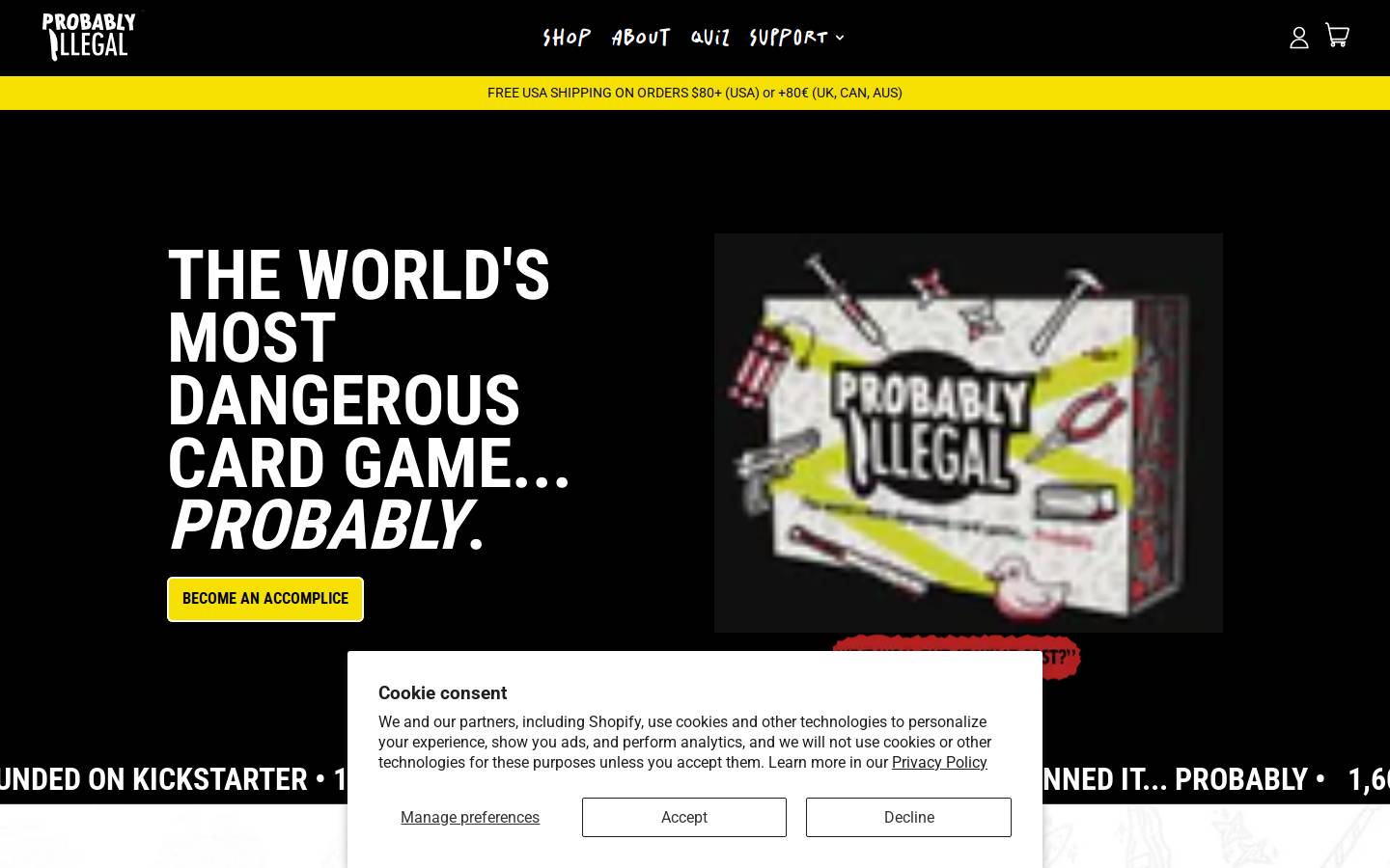 probablyillegal.com homepage screenshot