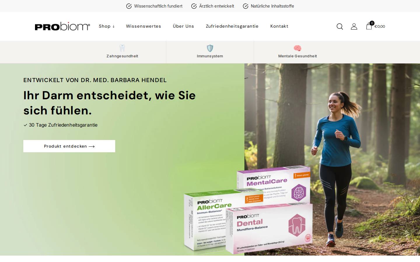 Probiom homepage screenshot