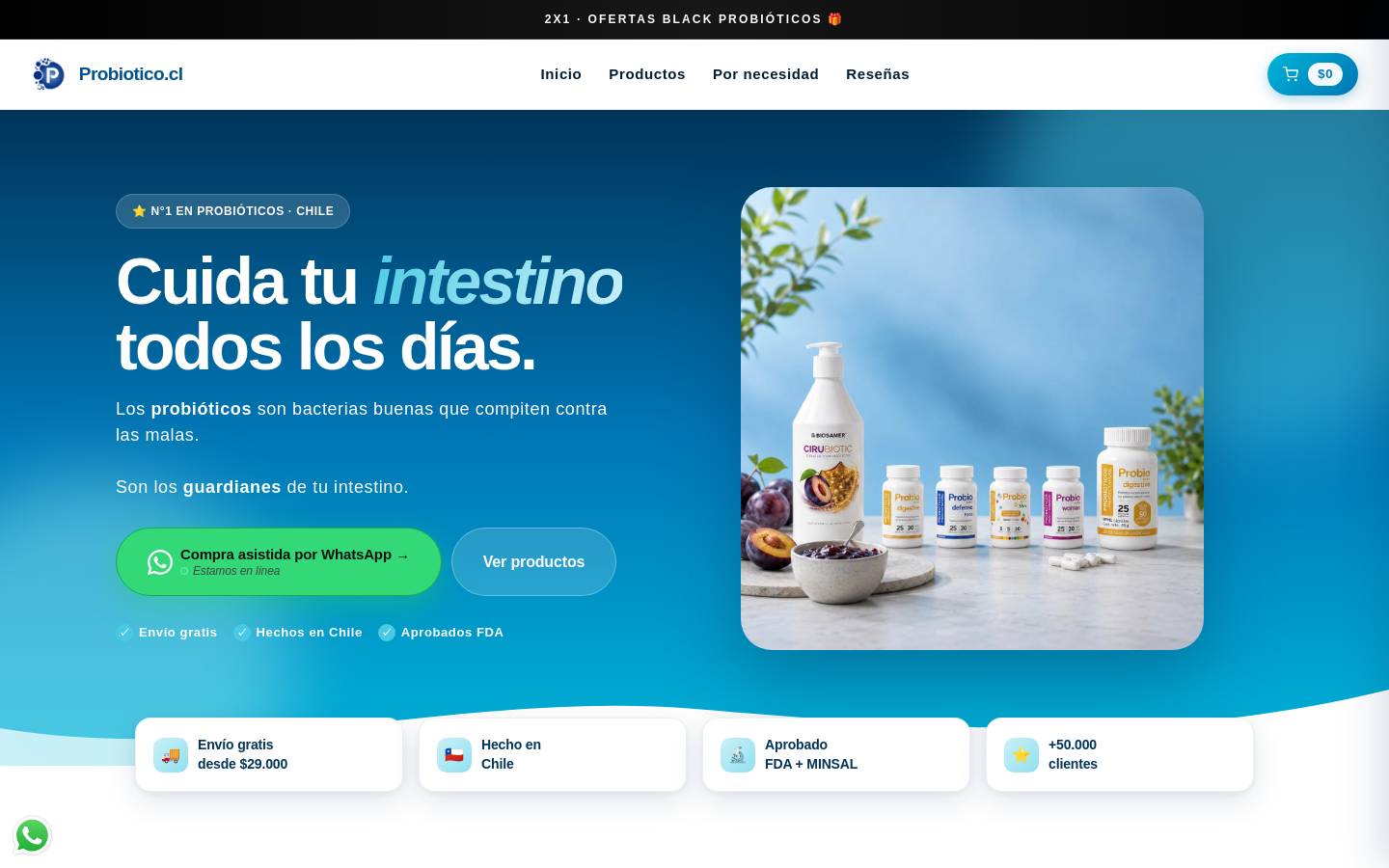 probiotico.cl homepage screenshot