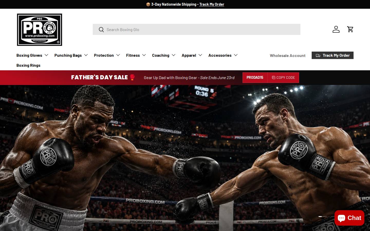 proboxing.com homepage screenshot