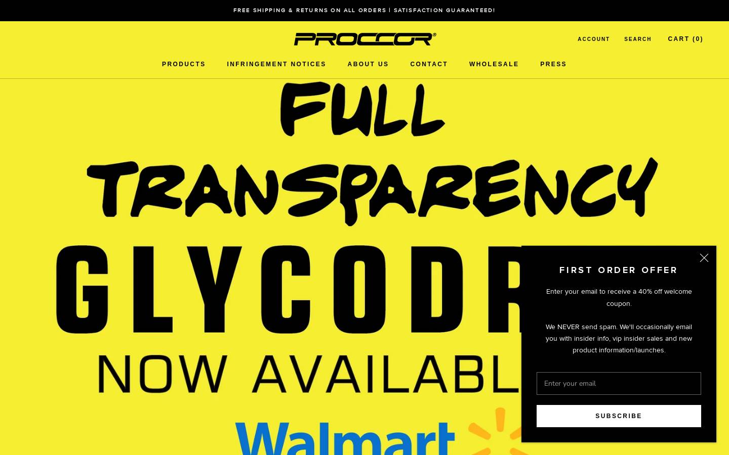 PROCCOR homepage screenshot