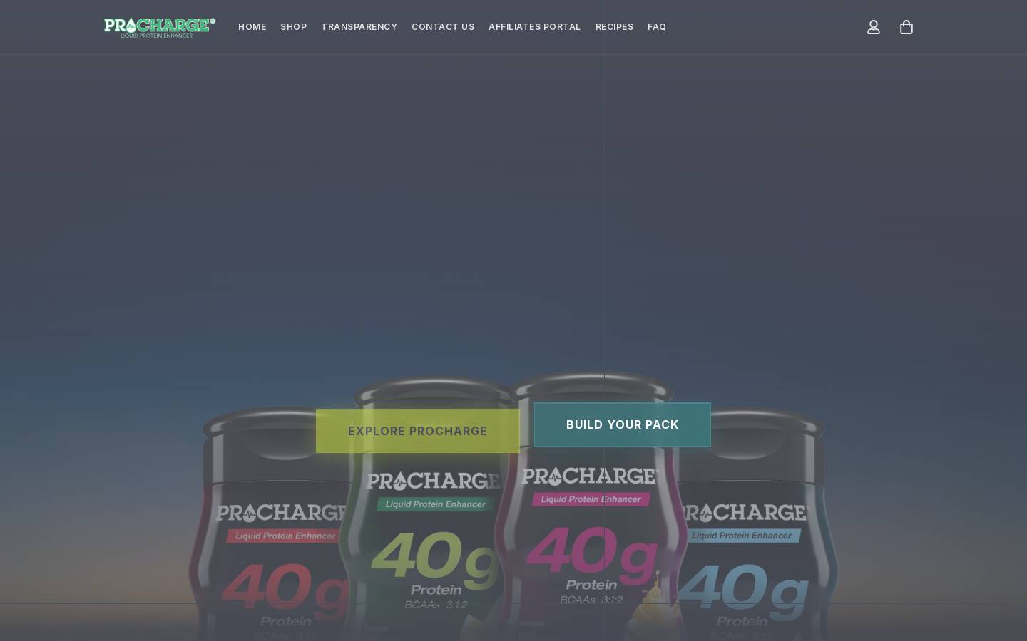 prochargeprotein.com homepage screenshot
