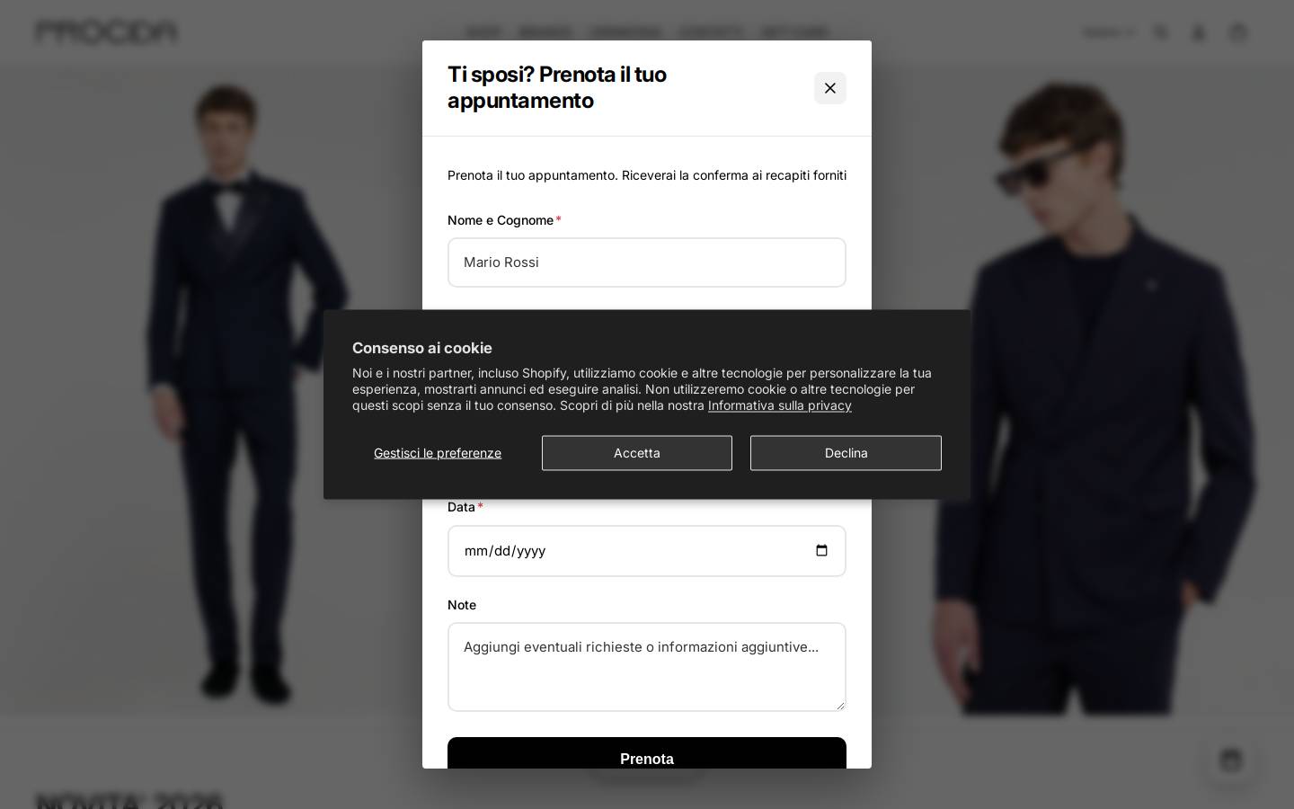 PROCIDAMODA homepage screenshot
