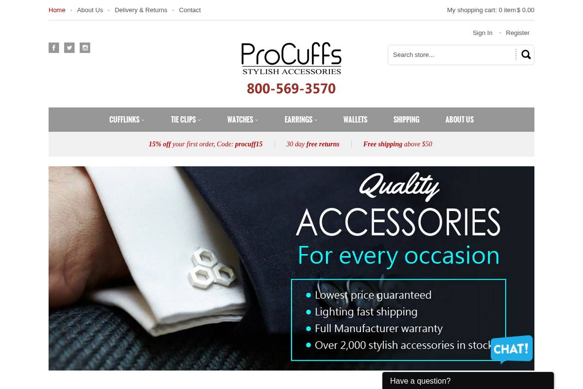 procuffs.com homepage screenshot