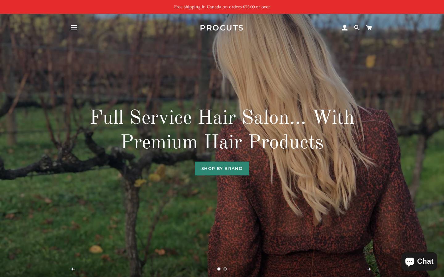 procutscanada.com homepage screenshot