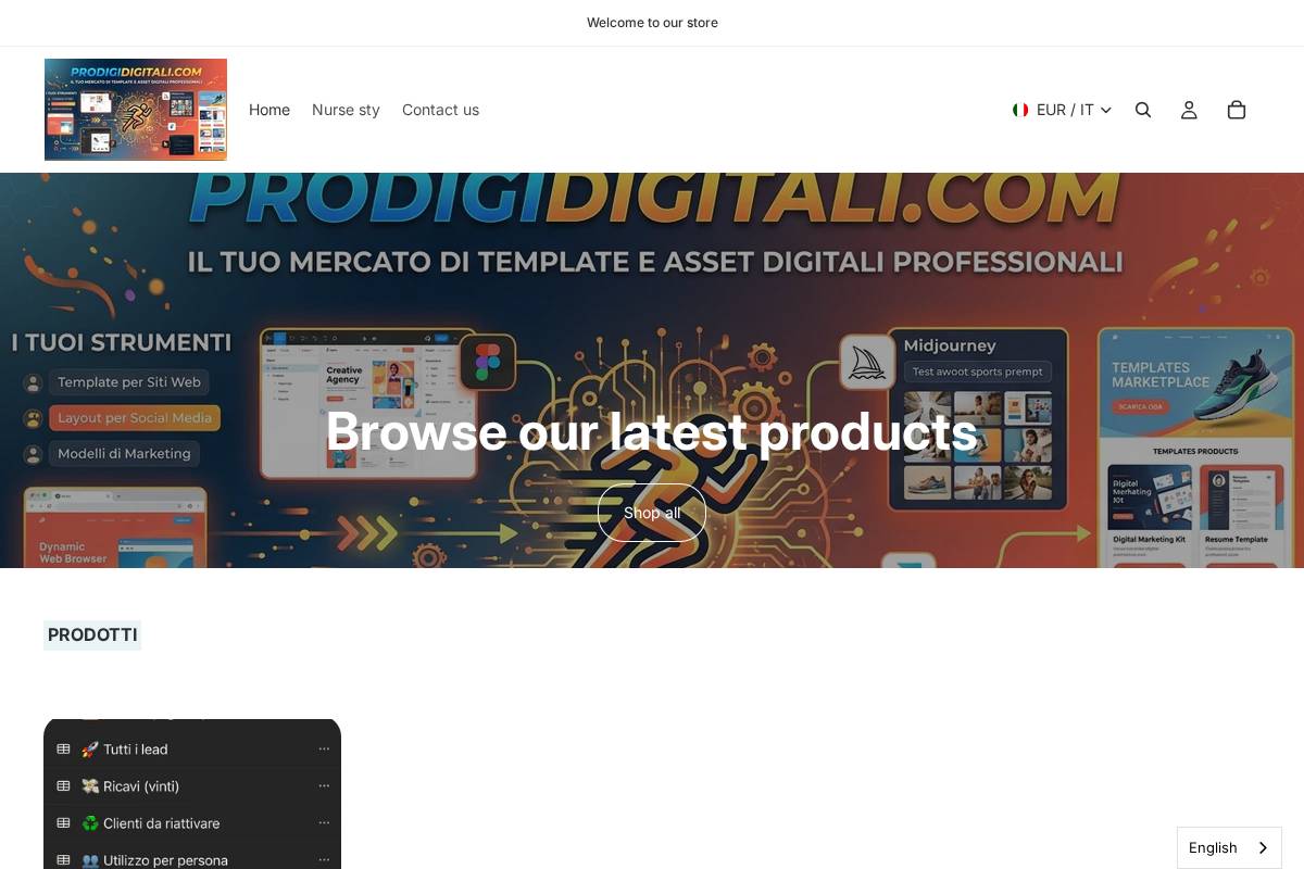 prodigidigitale.com homepage screenshot