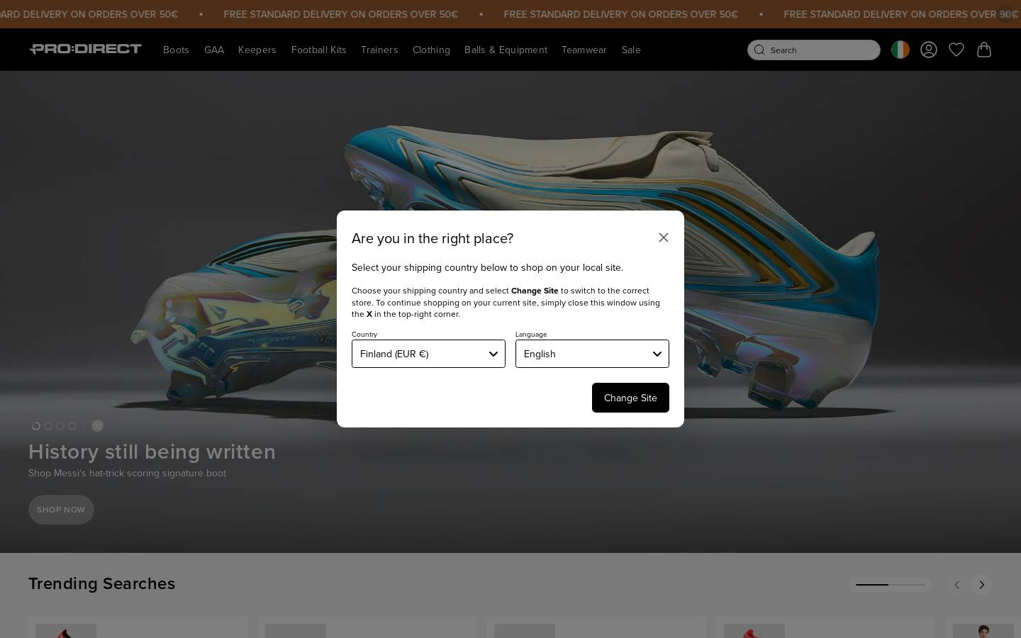 Pro:Direct Sport homepage screenshot