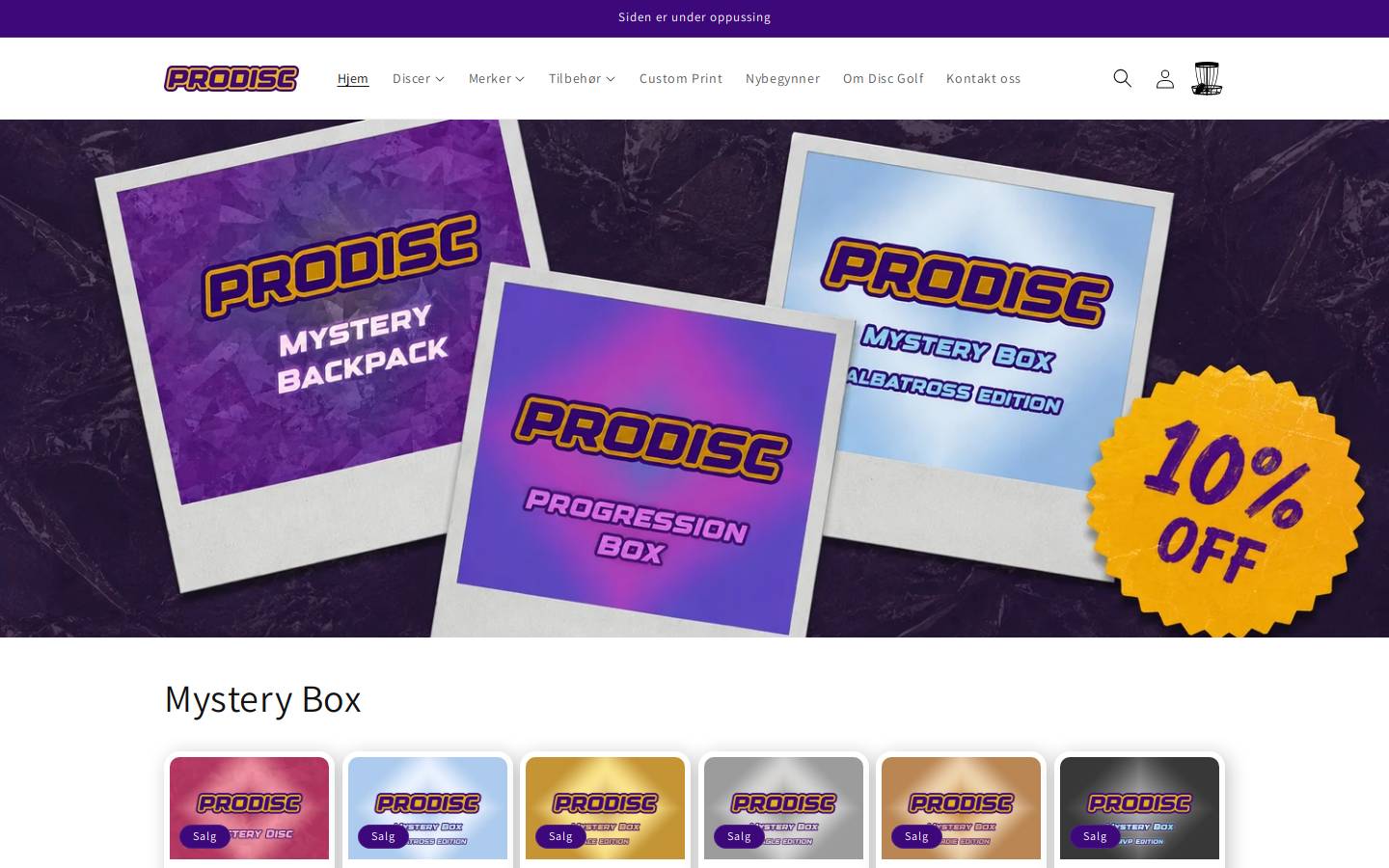 prodisc.no homepage screenshot