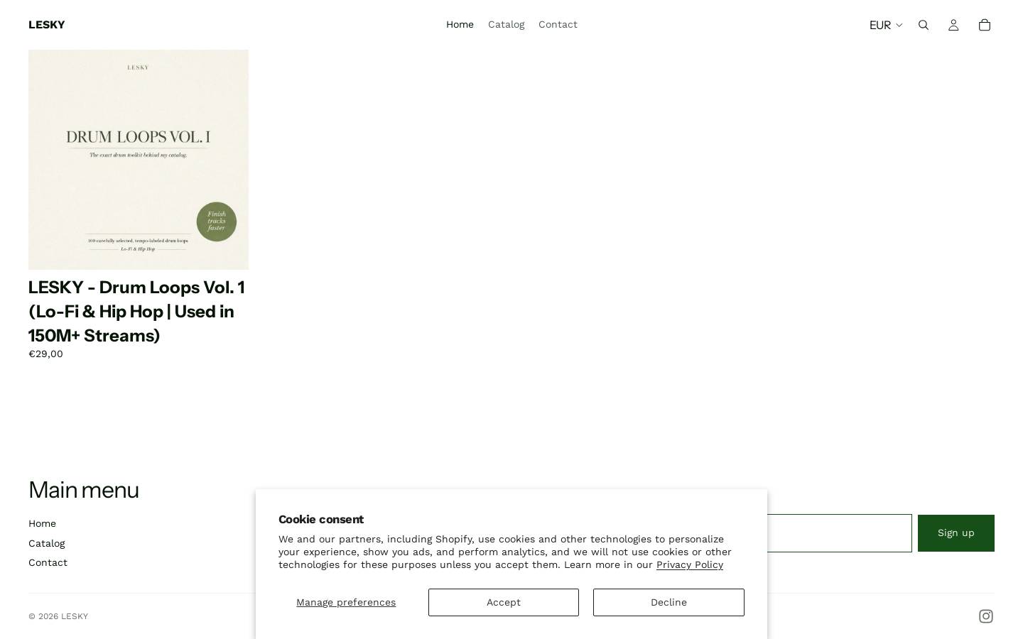 producedbylesky.com homepage screenshot