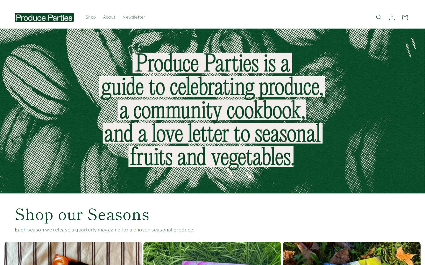 produceparties.com homepage screenshot