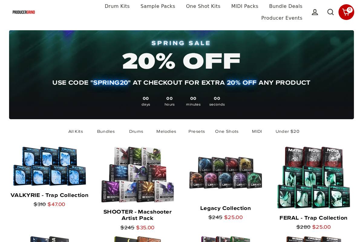 producergrind.com homepage screenshot
