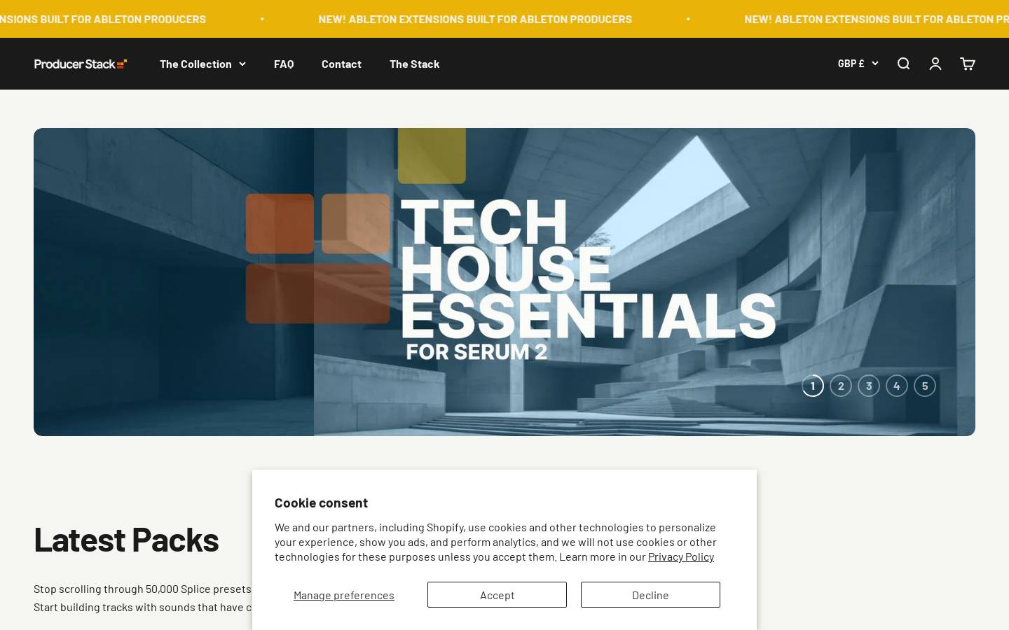 producerstack.com homepage screenshot