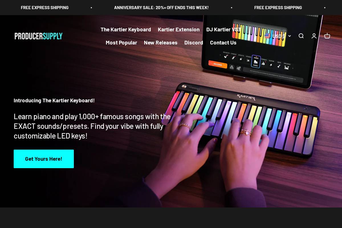 Producer Supply homepage screenshot