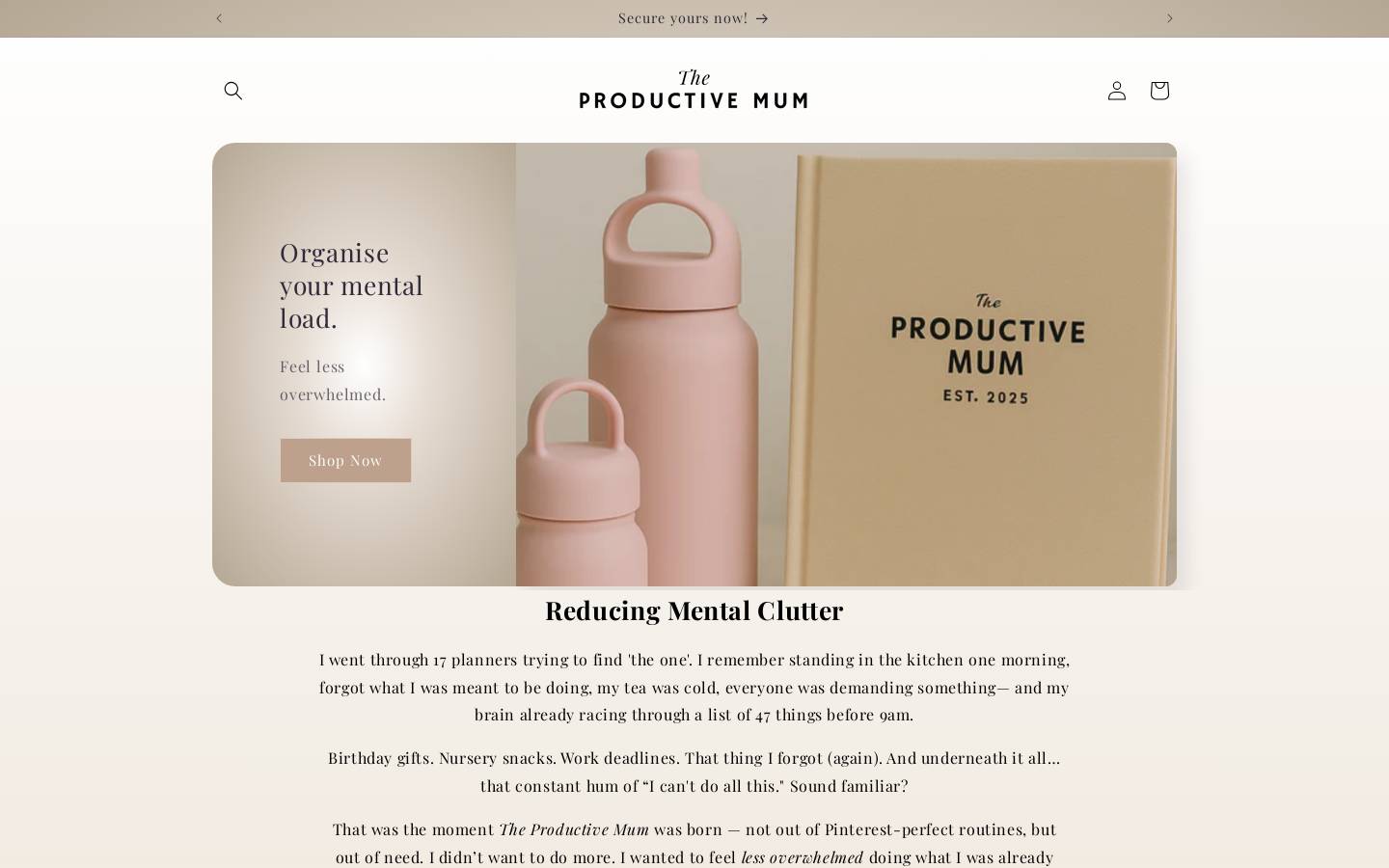 productivemum.com homepage screenshot