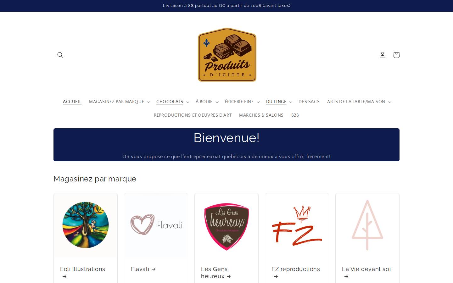 produitsdicitte.com homepage screenshot