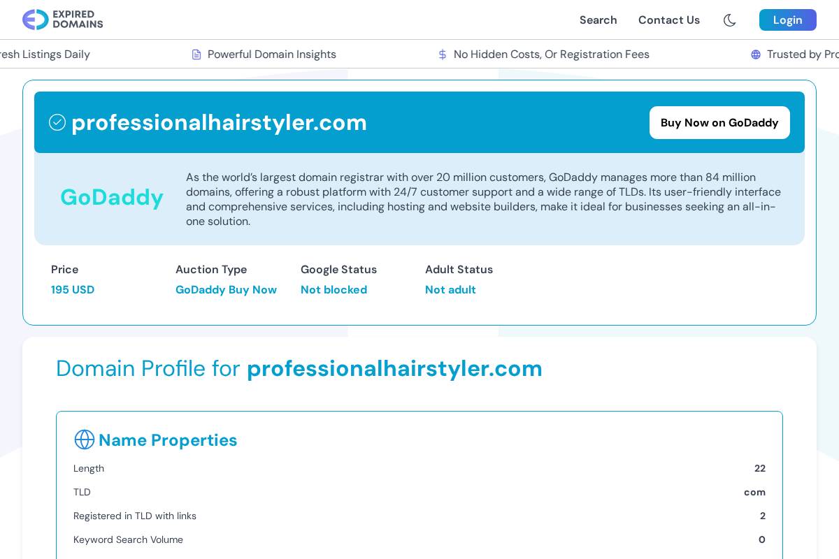 professionalhairstyler.com homepage screenshot