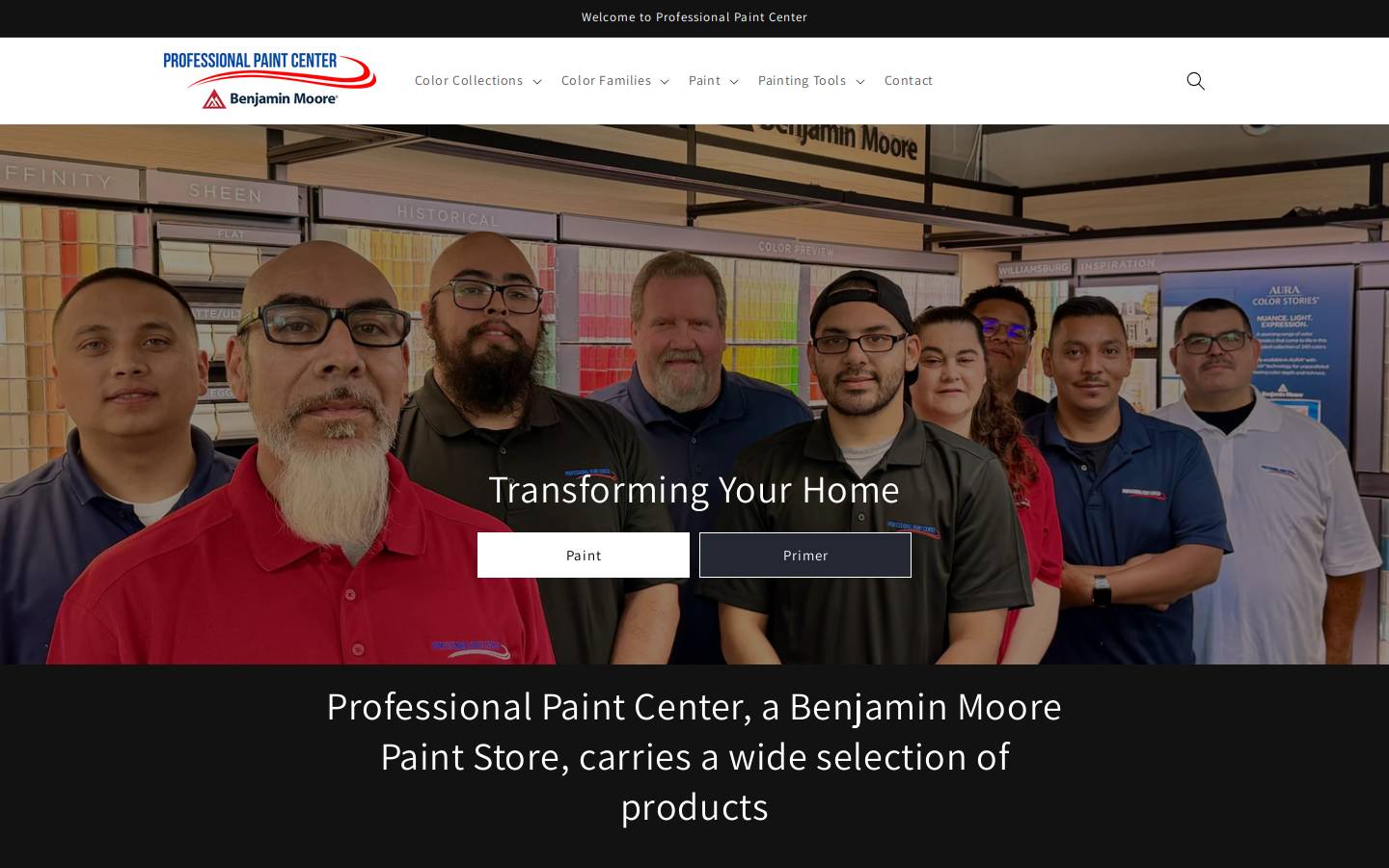 professionalpaintcenter.com homepage screenshot
