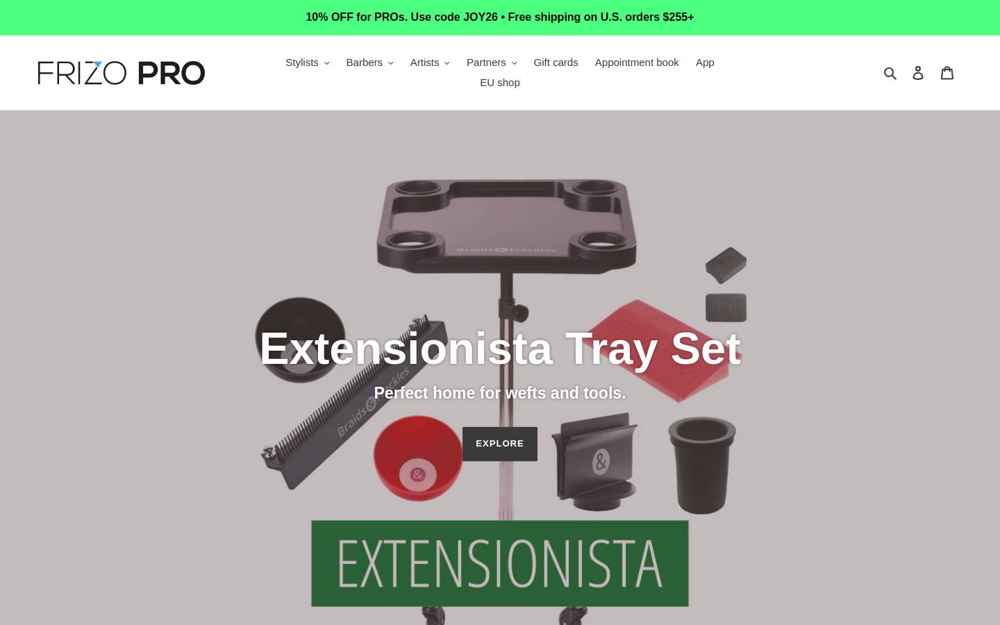 professionalsalontray.com homepage screenshot