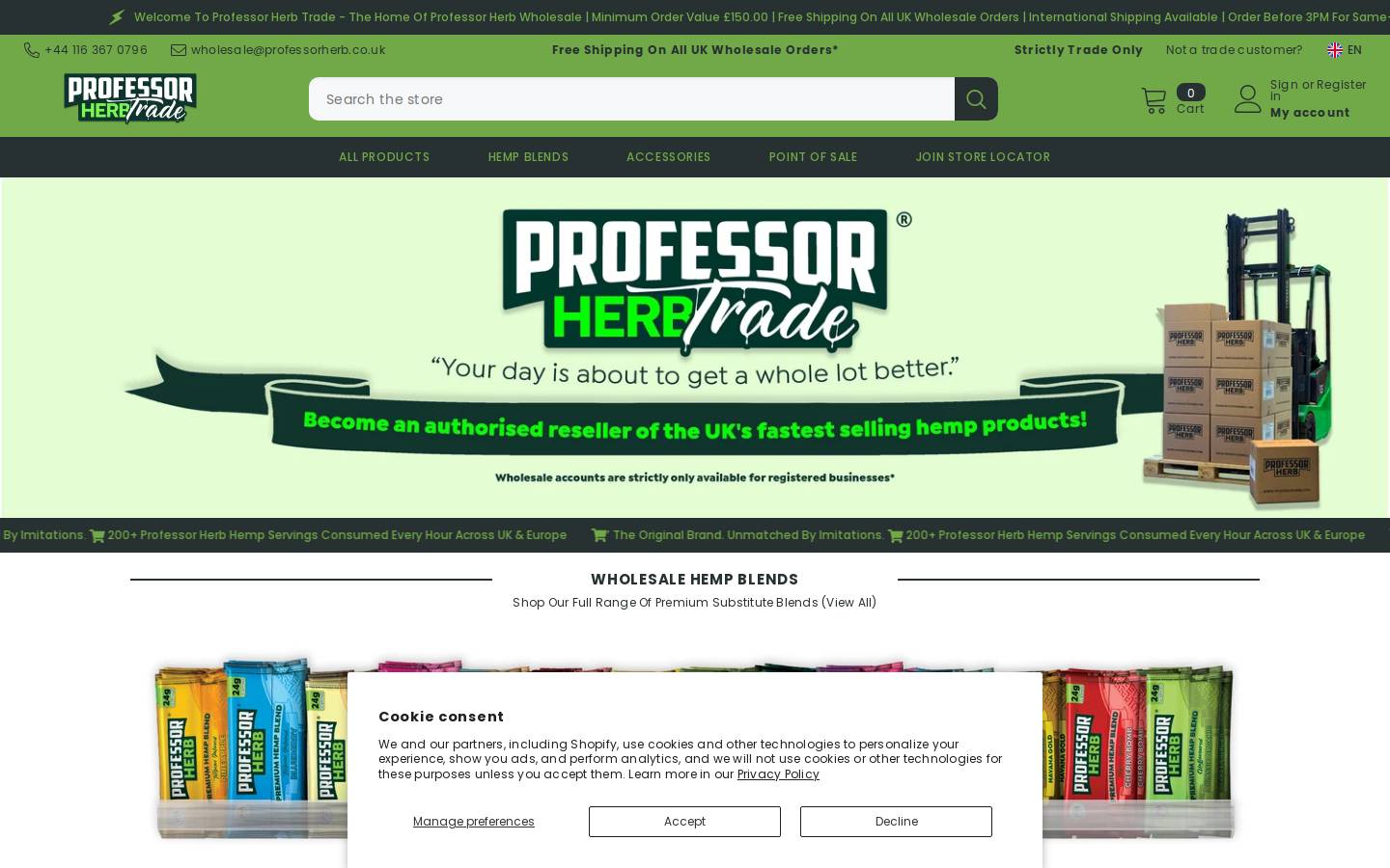 professorherb.trade homepage screenshot