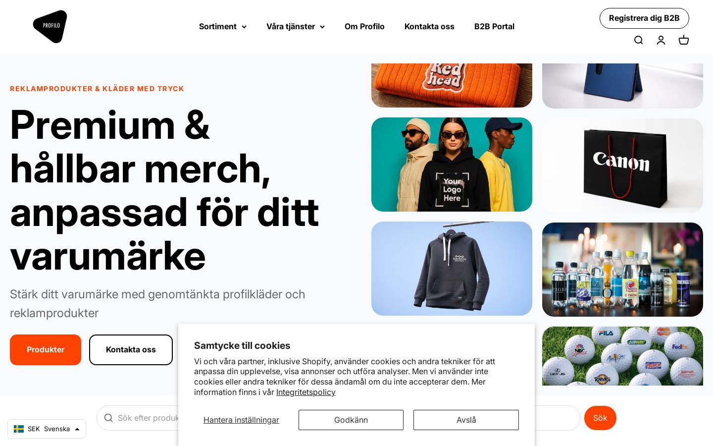 Profilo homepage screenshot