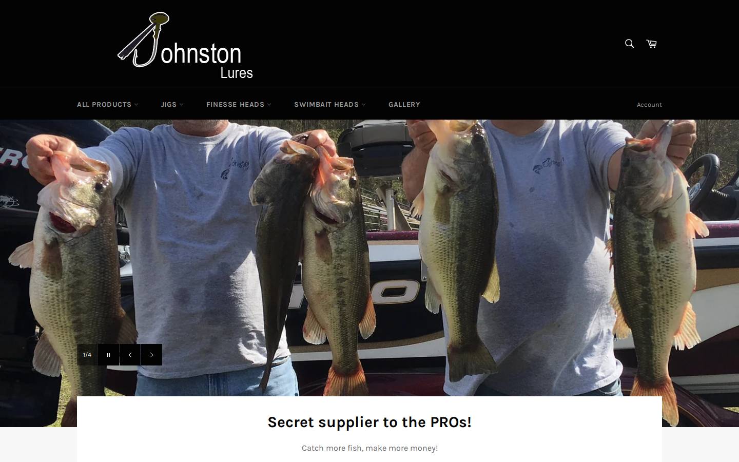profishinglures.com homepage screenshot