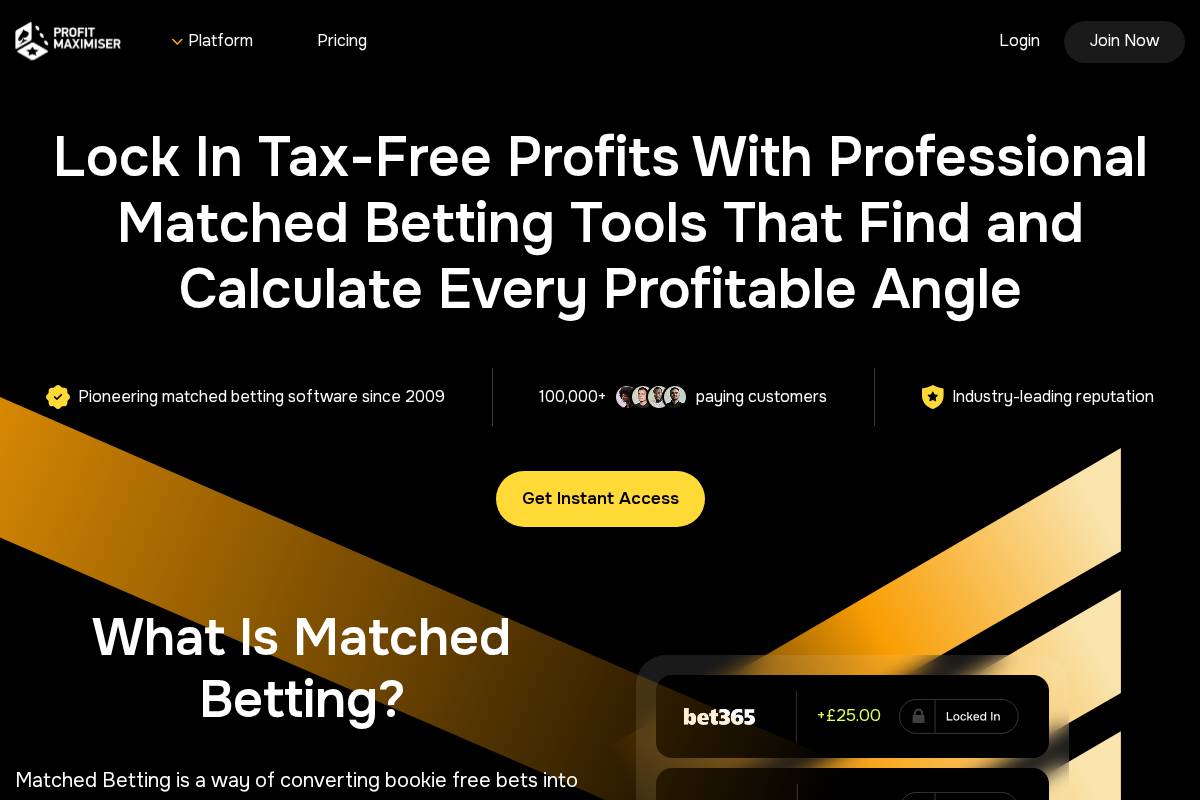 Profit Maximiser homepage screenshot