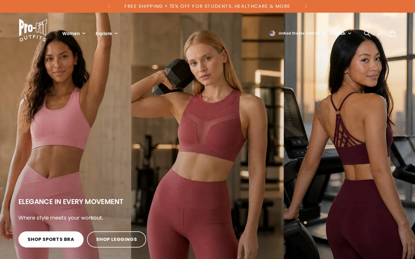 profitoutfits.com homepage screenshot