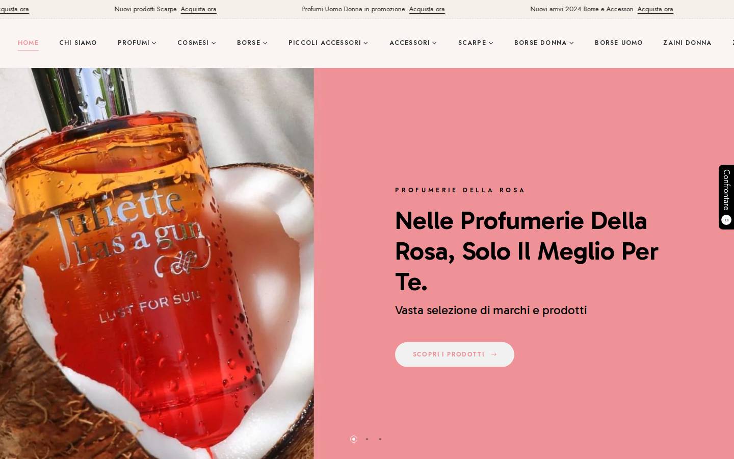 Profumeriedellarosa homepage screenshot