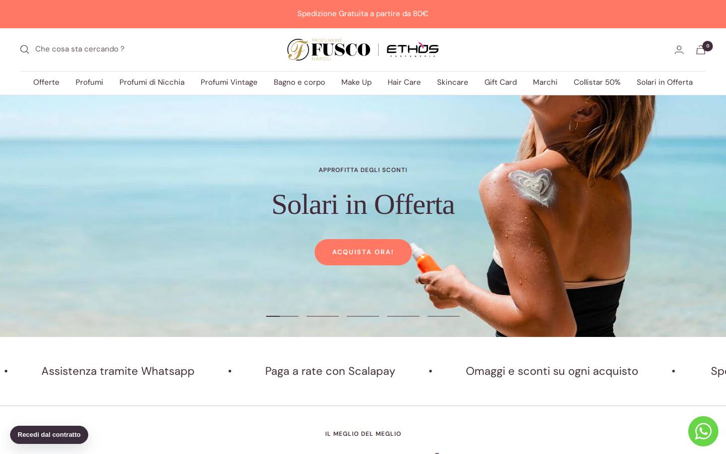 Profumerie Fusco homepage screenshot