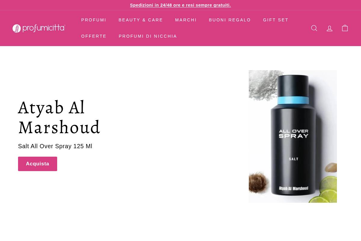 Profumicitta homepage screenshot