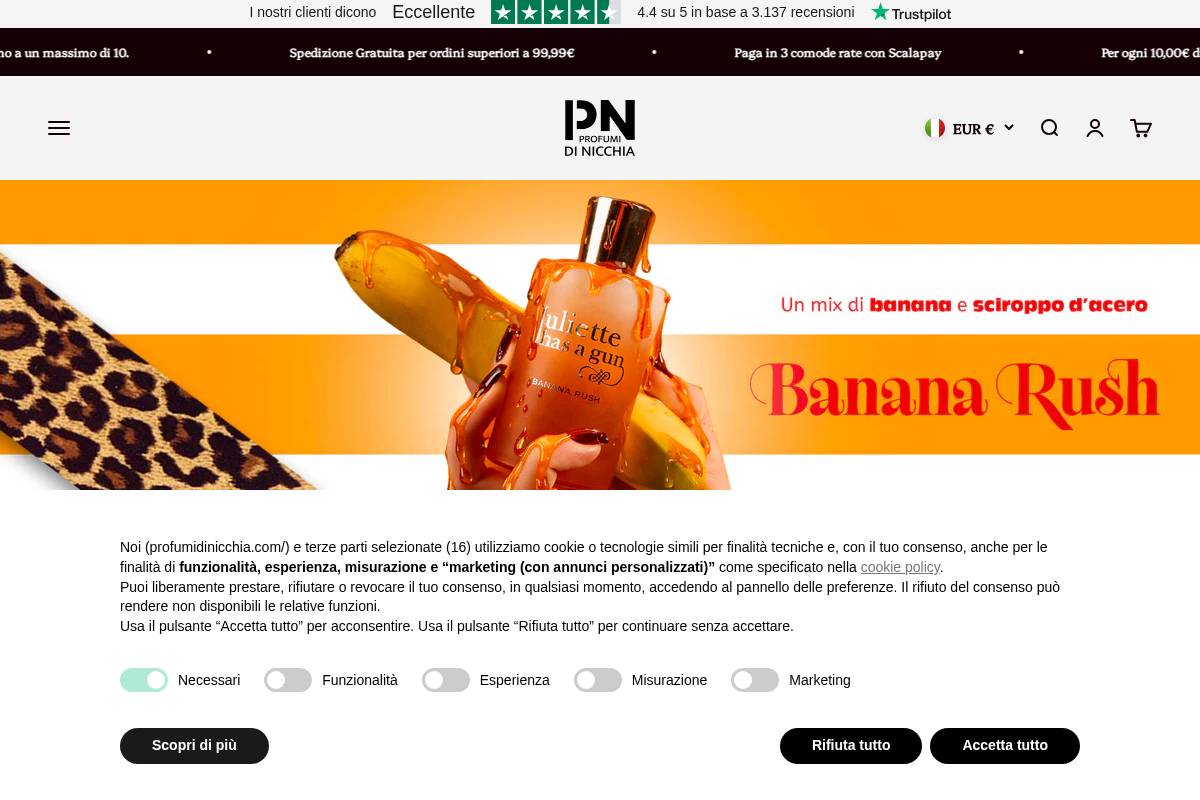 Profumi di Nicchia homepage screenshot