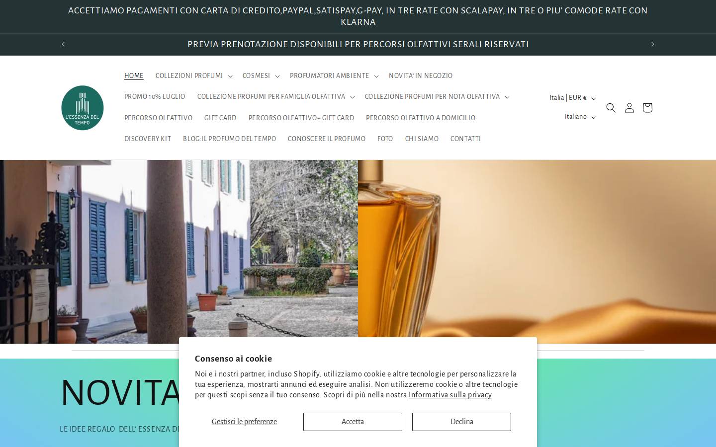 L Essenza del Tempo homepage screenshot
