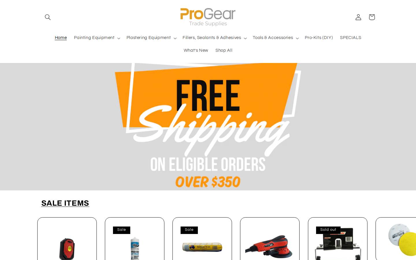 progeartrade.com.au homepage screenshot