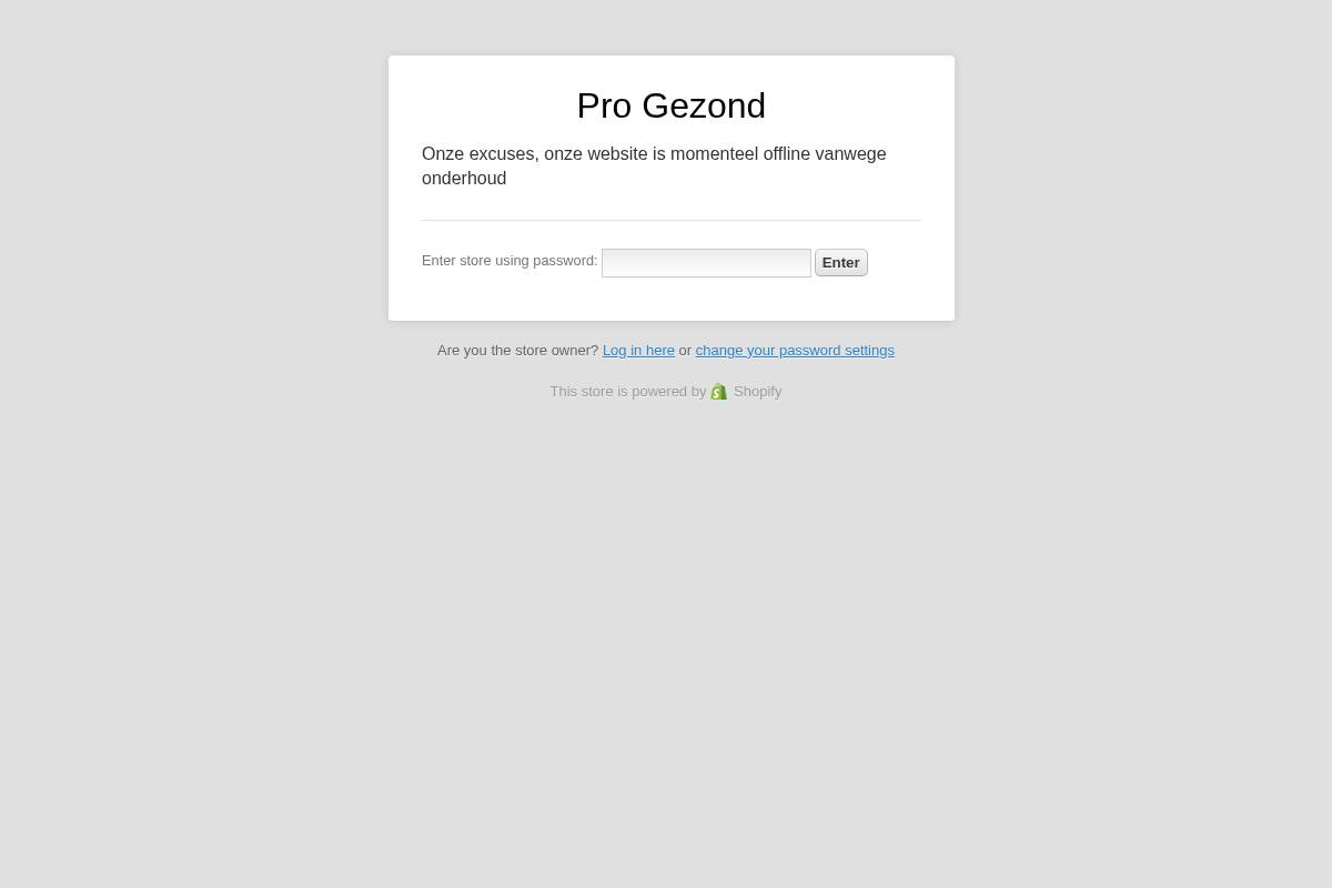 Progezond homepage screenshot