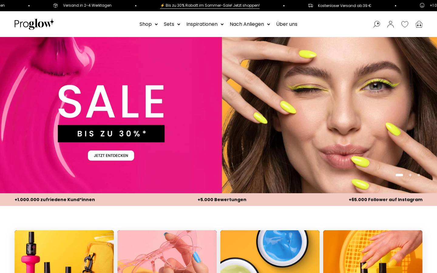 Proglow homepage screenshot