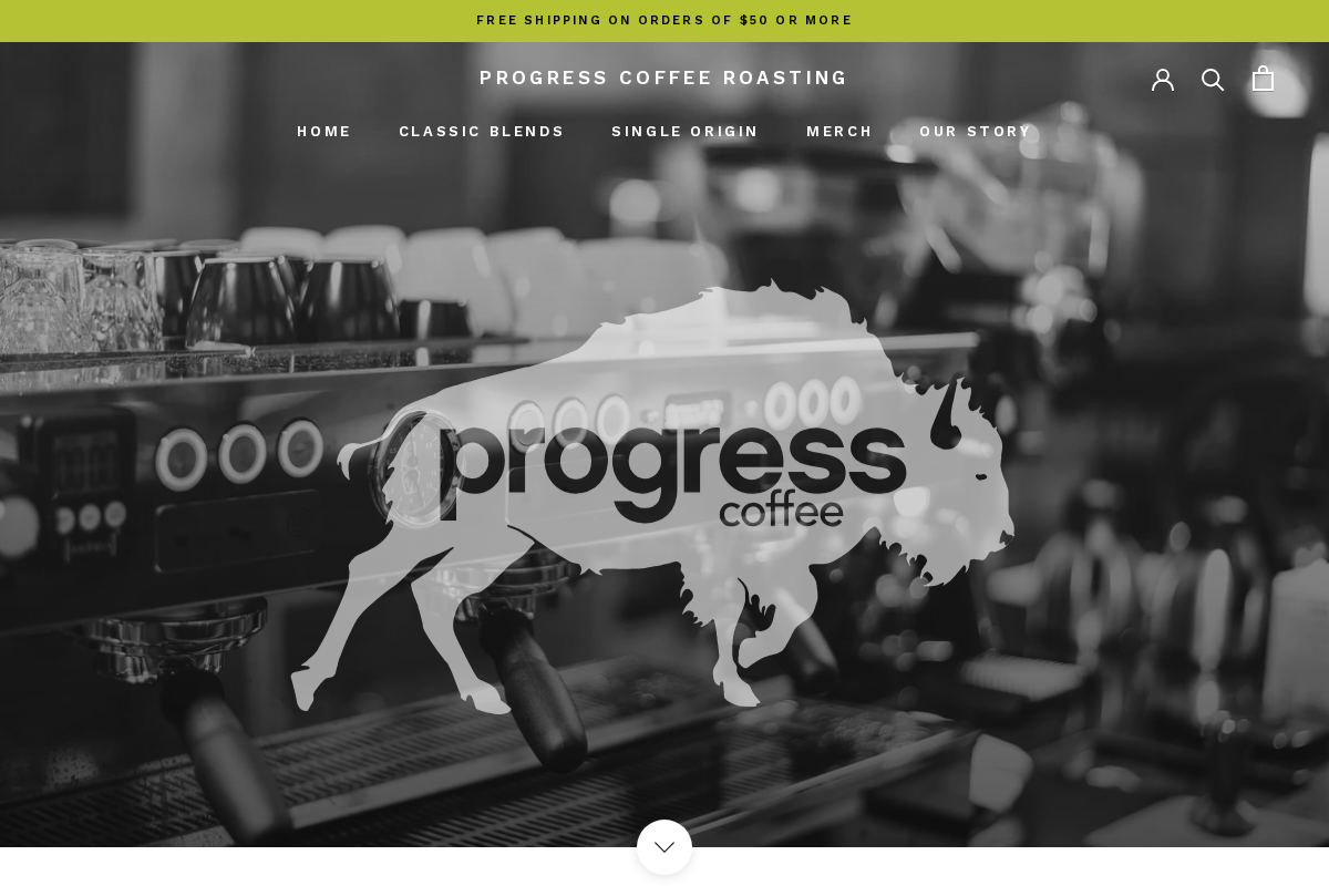progresscoffeeroasting.com homepage screenshot