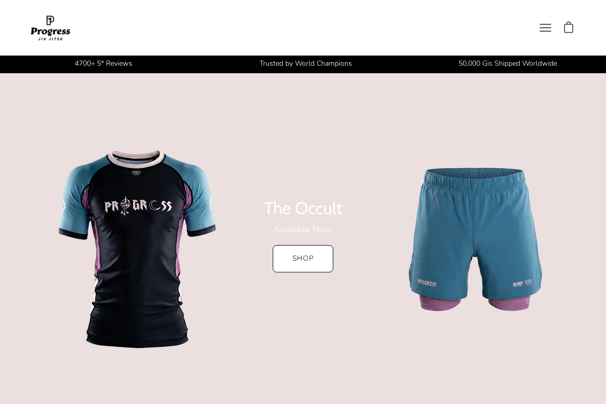 Progress Jiu Jitsu homepage screenshot