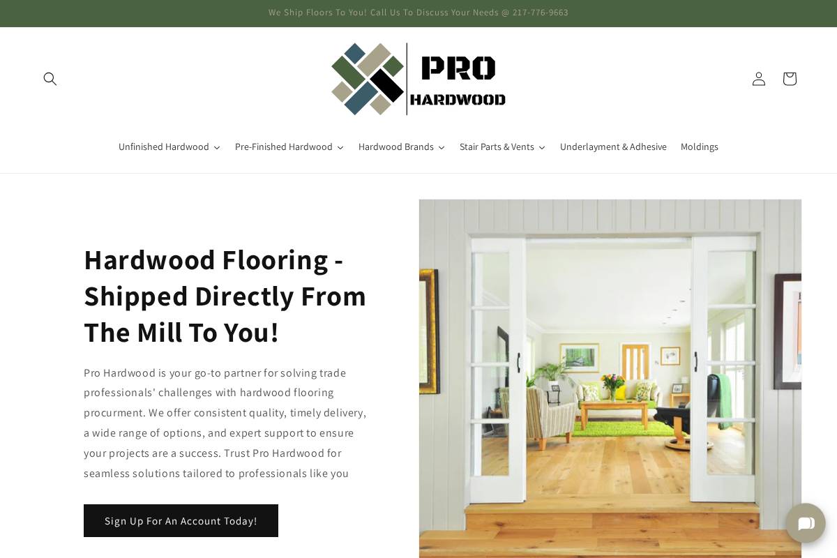 prohardwood.com homepage screenshot