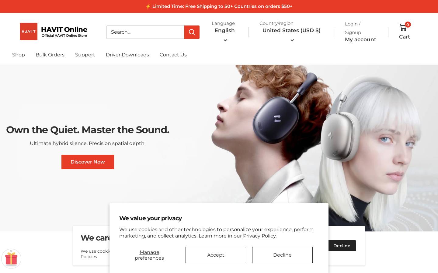 HAVIT Online homepage screenshot