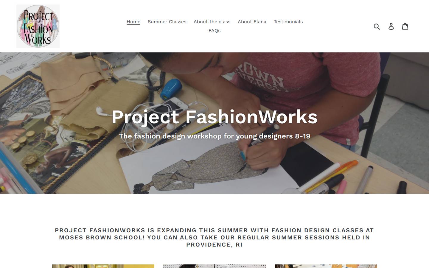 project-fashion-works.com homepage screenshot