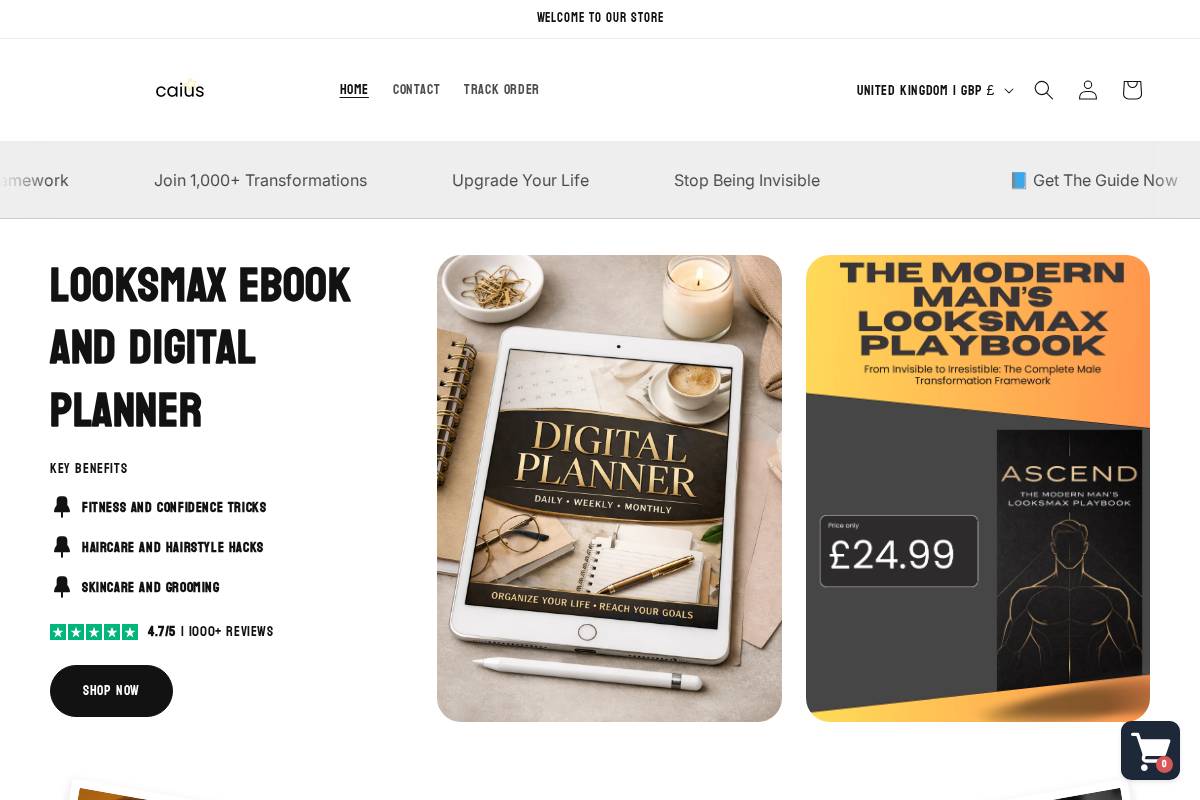 projectcaius.com homepage screenshot