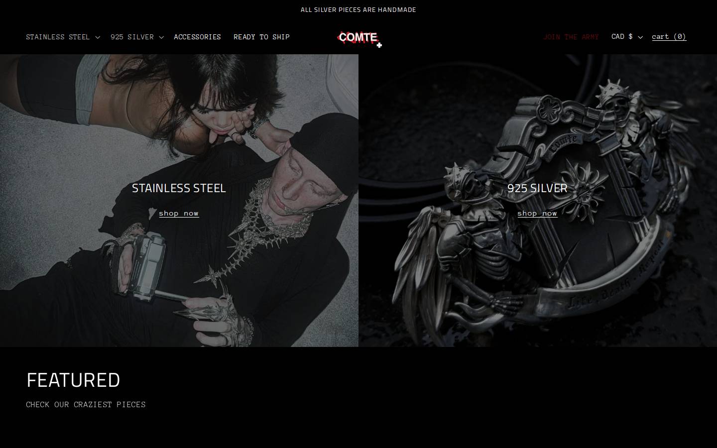 Projectcomte homepage screenshot