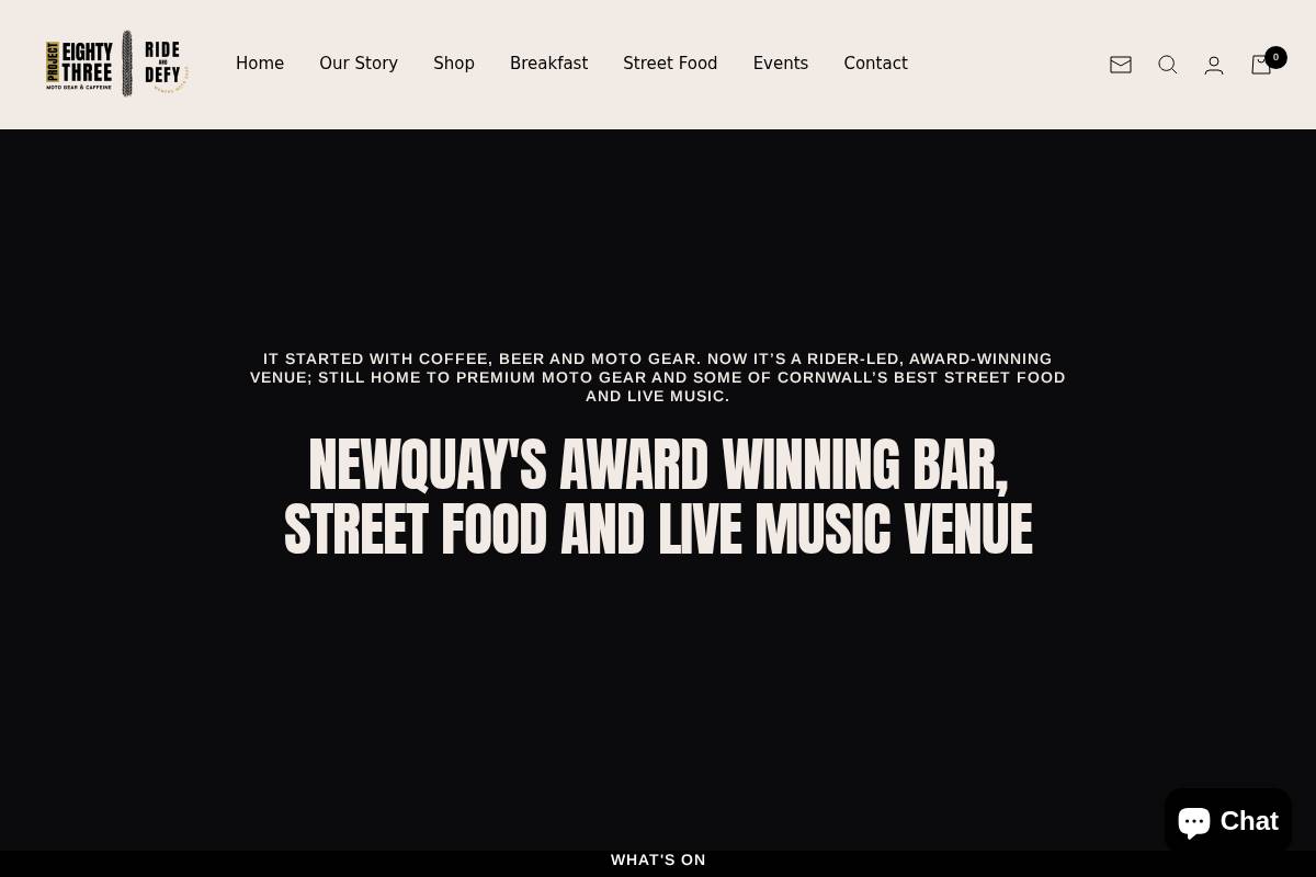 projecteightythree.com homepage screenshot