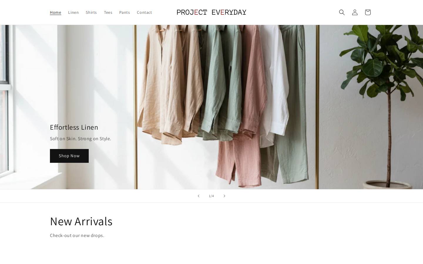 projecteveryday.in homepage screenshot