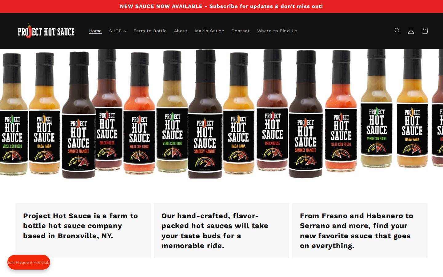 projecthotsauce.com homepage screenshot