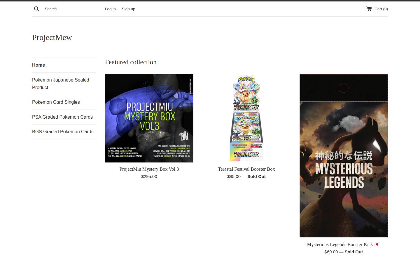 projectmew2.com homepage screenshot