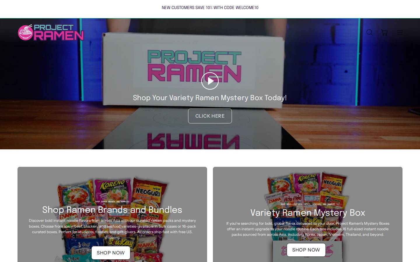 projectramen.com homepage screenshot