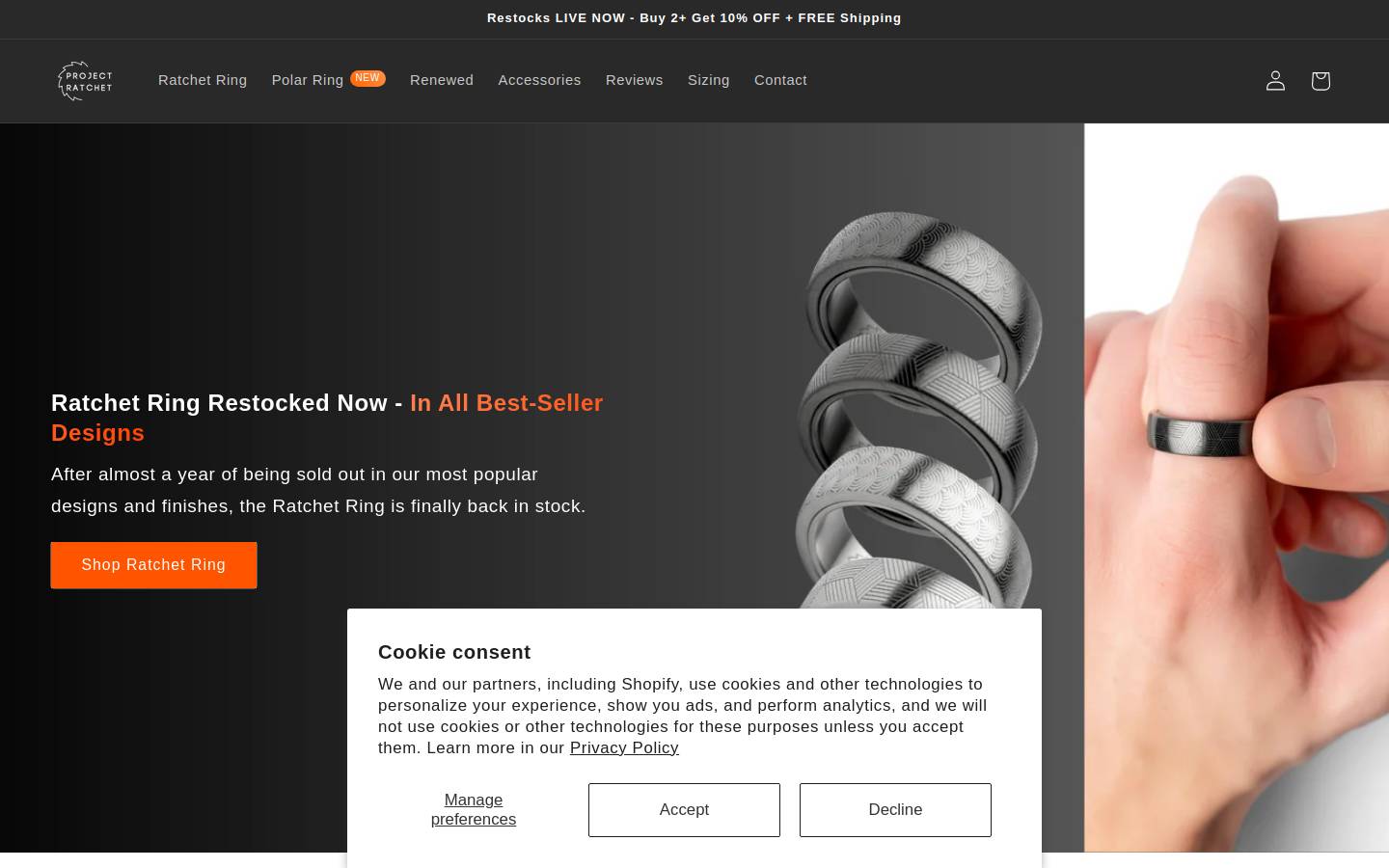 Project Ratchet homepage screenshot