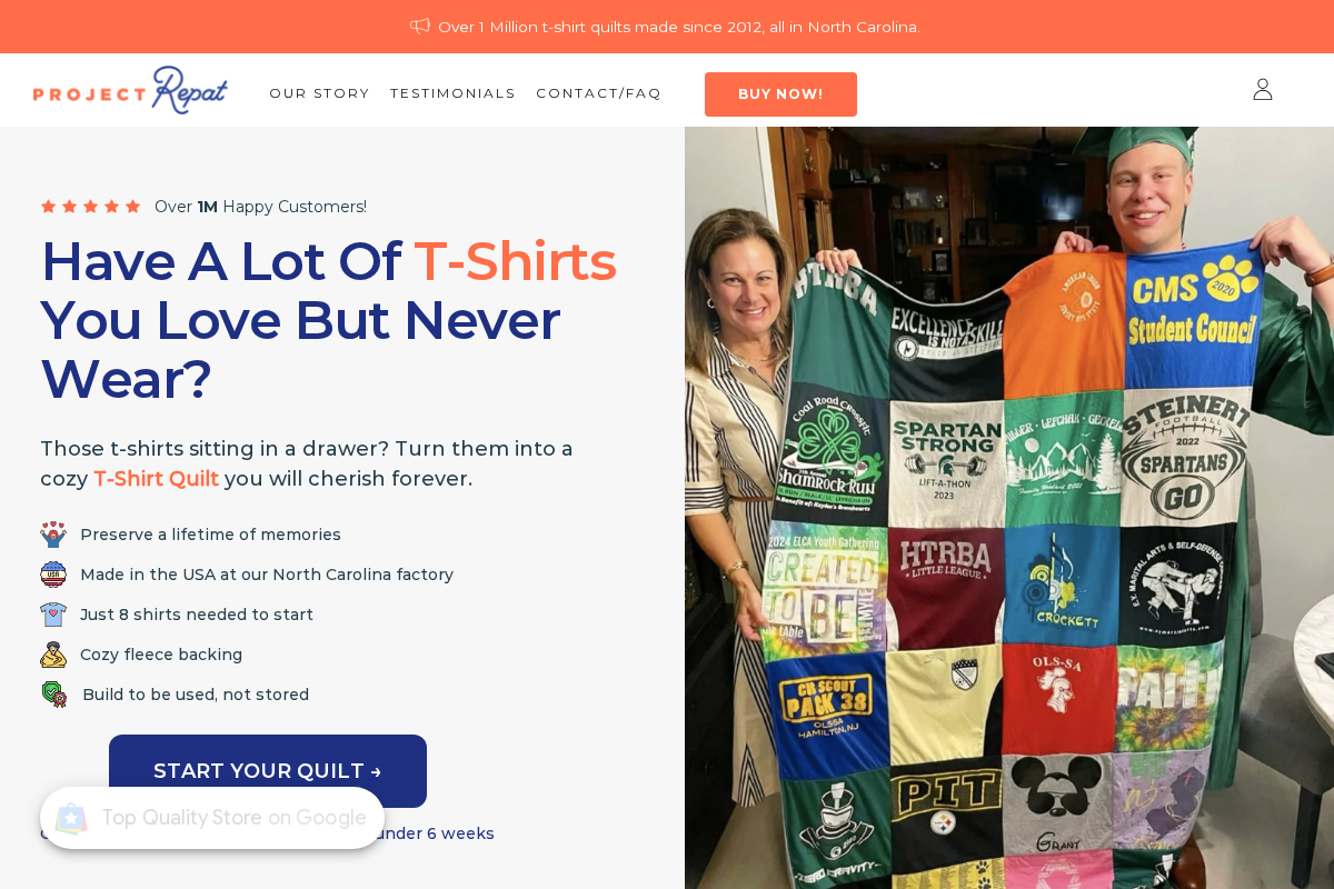 Project Repat homepage screenshot